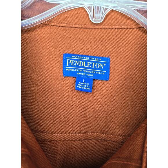 Pendleton vintage virgin wool women's button up large winter fall color rust - Picture 7 of 8